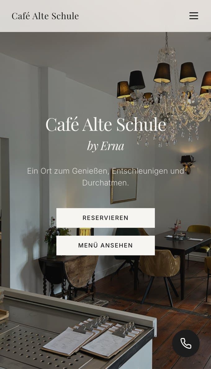 Café Alte Schule — Live-Website mit Reservierungssystem