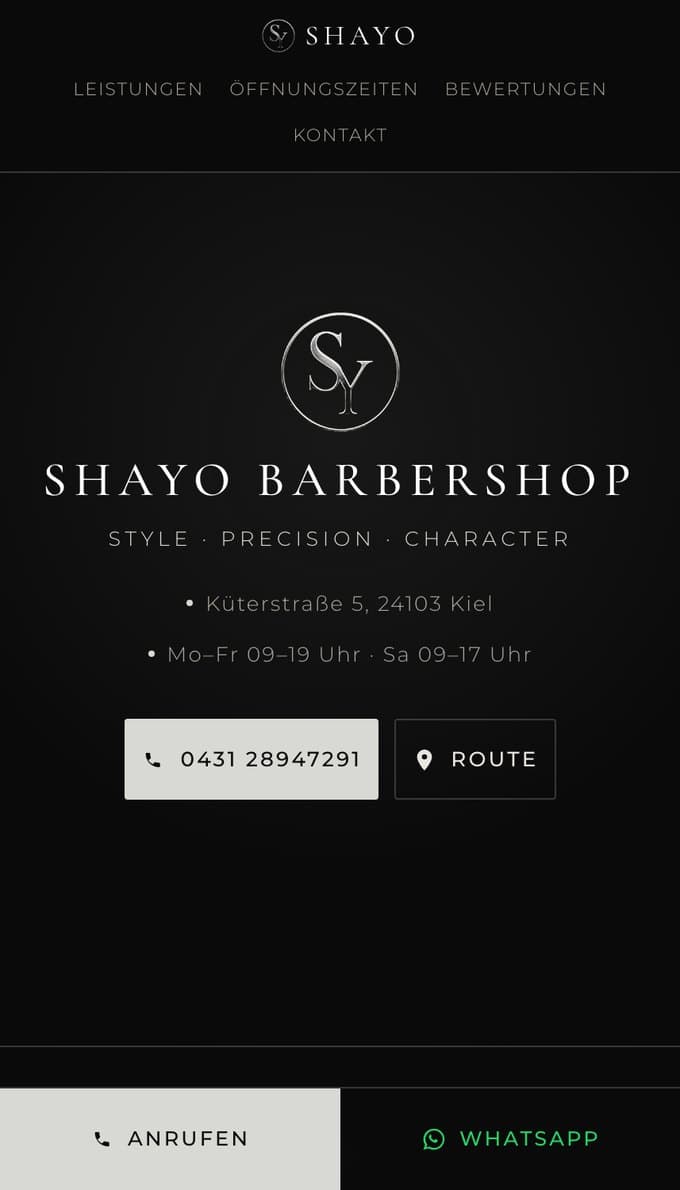 ShaYo Barbershop — SEO- und GEO-optimierte Website